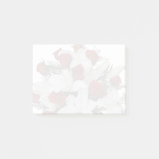 Rote Rosen Post-it Klebezettel (Vorderseite)