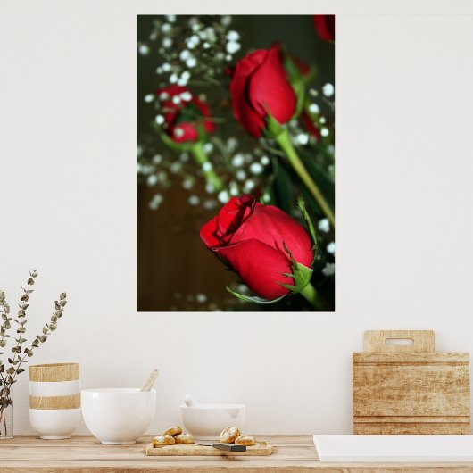 Rote Rosen Poster (Küche)