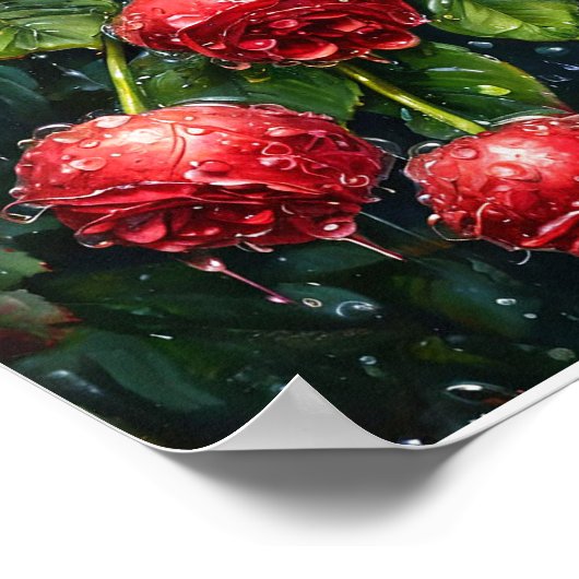 Rote Rosen Poster (Ecke)