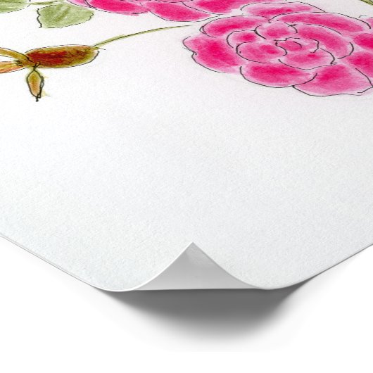 Rote Rosen Poster (Ecke)