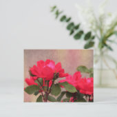 Rote Rosen Postkarte (Stehend Vorderseite)