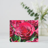 Rote Rosen Postkarte (Stehend Vorderseite)