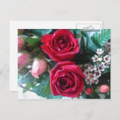 rote Rosen Postkarte (Vorne/Hinten)