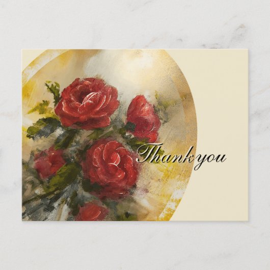 Rote Rosen Postkarte (Vorderseite)