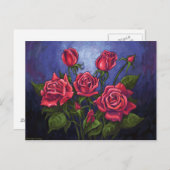 Rote Rosen Postkarte (Vorne/Hinten)