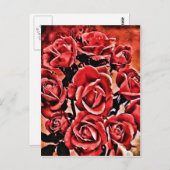 Rote Rosen Postkarte (Vorne/Hinten)