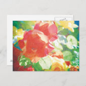 rote Rosen Postkarte (Vorne/Hinten)