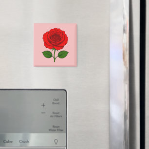 Rote Rosen-Quadrat-Magnet Magnet