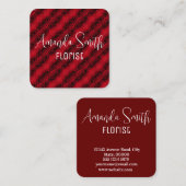 rote Rosen Quadratische Visitenkarte (Vorne/Hinten)