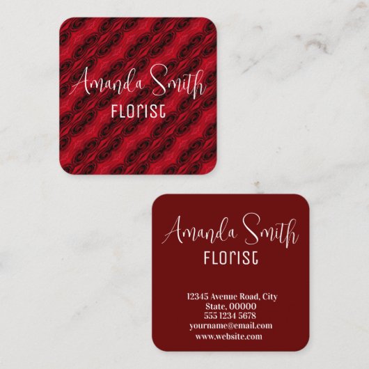 rote Rosen Quadratische Visitenkarte (Vorne/Hinten)