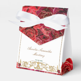 Rote Rosen, Quinceañera Gefallen Box Geschenkschachtel
