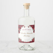 Rote Rosen Quinceañera Liquor Flaschen Etiketten (Vorderseite)