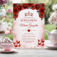 Rote Rosen Quinceañera Rose Gold Crown Mexiko