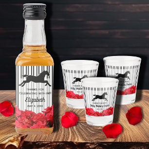 Rote Rosen Race Horse Derby Polterabend Schnapsglas