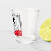 Rote Rosen Race Horse Derby Polterabend Schnapsglas (Rechts)