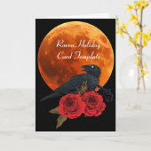 Rote Rosen Raven Moon Halloween Cards Karte (Gelbe Blume)