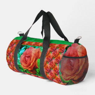 Rote Rosen Regentropfen Blumen Abstract Personalis Duffle Bag
