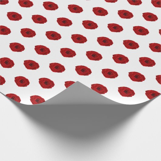 Rote Rosen Reitpferde Elegante Geschenkpapier (Ecke)