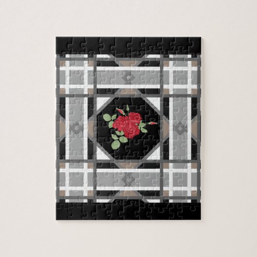 Rote Rosen, Retro Puzzle (Vertikal)