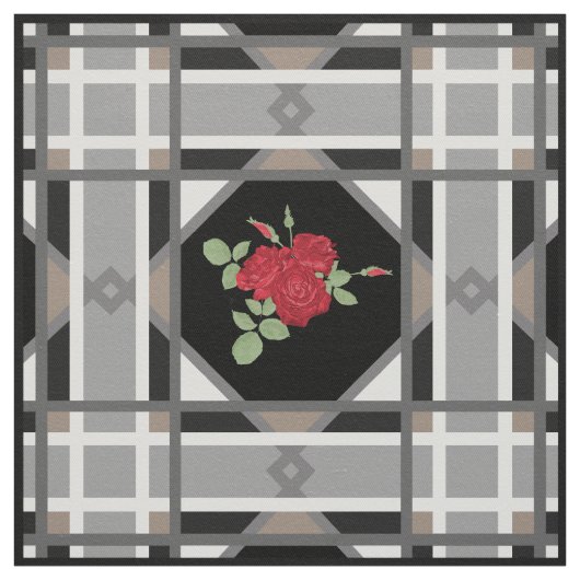 Rote Rosen, Retro Stoff (Muster)