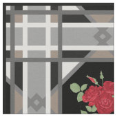 Rote Rosen, Retro Stoff (Nahaufnahme)