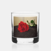 Rote Rosen Rocks Glass Whiskyglas (Vorderseite)