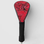 Rote Rosen Romantische Blume Floral Monogramm Golf Headcover (Vorderseite)