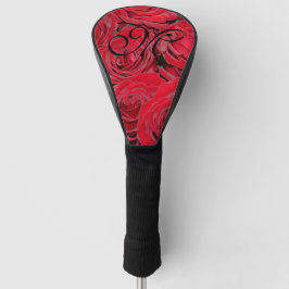 Rote Rosen Romantische Blume Floral Monogramm Golf Headcover