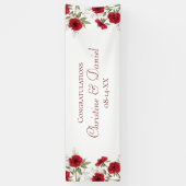 Rote Rosen Romantische Hochzeit Banner (Vertikal)