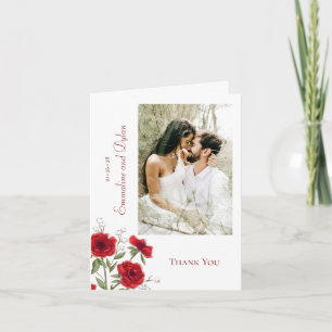 Rote Rosen Romantische Hochzeit Danke Karten Foto
