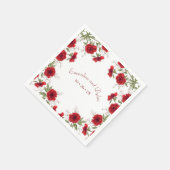Rote Rosen Romantische Hochzeit Serviette (Ecke)
