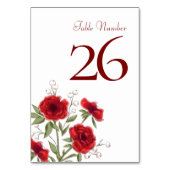Rote Rosen Romantische Hochzeit Tischnummer (Rückseite)
