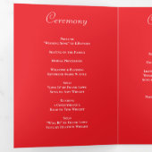 Rote Rosen Romantische Hochzeitsprogramme Dreifach-gefaltete Programmkarte (Innen Erste Seite)