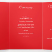 Rote Rosen Romantische Hochzeitsprogramme Dreifach-gefaltete Programmkarte (Innenseite Mitte)
