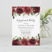 Rote Rosen Romantische Partnerschaft mit Flora Einladung (Stehend Vorderseite)