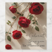 Rote Rosen Romantischer benutzerdefinierter Name Weinetikett (Einzelnes Label)