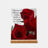 Rote Rosen Romantischer Spruch Acrylschild (Vorderseite)