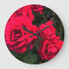 rote Rosen Rosarium Große Wanduhr
