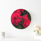 rote Rosen Rosarium Große Wanduhr (Zuhause)