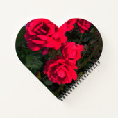 Rote Rosen Rosarium Herzform Notizblock (Rückseite)