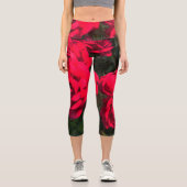 Rote Rosen Rosarium Leggings (Vorderseite)