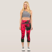 Rote Rosen Rosarium Leggings (Vorderseite)
