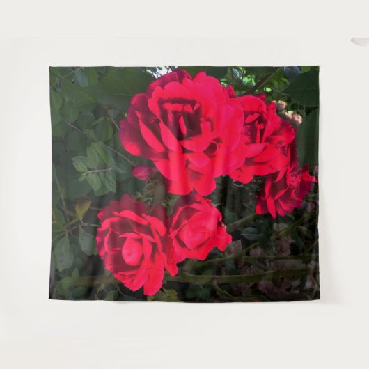 Rote Rosen Rosarium Wandteppich (Vorderseite (Horizontal))