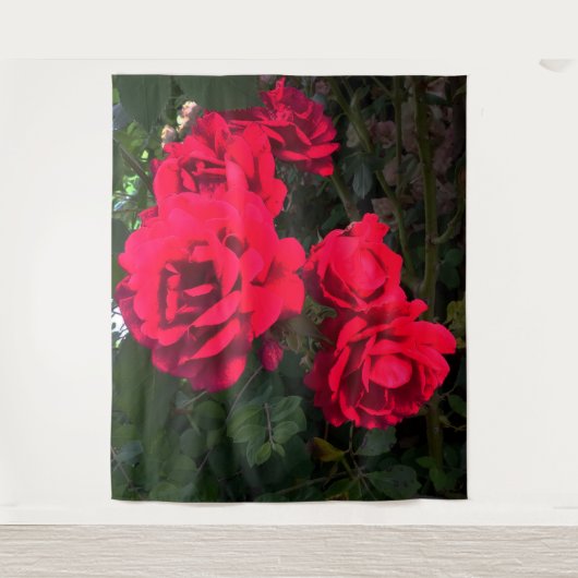 Rote Rosen Rosarium Wandteppich (Vorderseite)