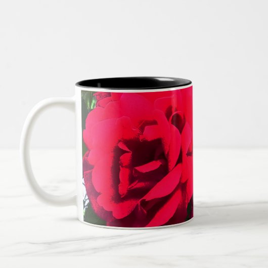 Rote Rosen Rosarium Zweifarbige Tasse (Links)