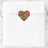 Rote Rosen, Rose für immer_ Herz-Aufkleber (Tasche)