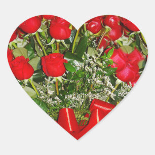 Rote Rosen, Rose für immer_ Herz-Aufkleber