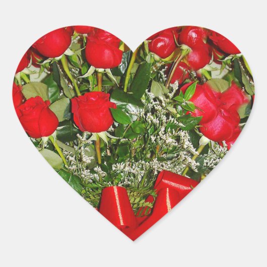 Rote Rosen, Rose für immer_ Herz-Aufkleber (Vorderseite)