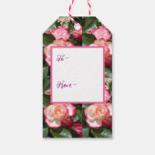 Rote Rosen Rose Weißer Blume Hütte Gartenanlage Geschenkanhänger (Rückseite)