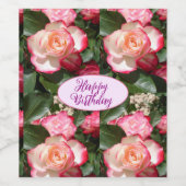 Rote Rosen Rose Weißer Blume Hütte Gartenanlage Weinetikett (Einzelnes Label)